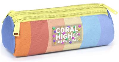 Coral High Kız Çocuk Üç Gözlü Turuncu-Sarı Renk Geçişli İlkokul ve Ortaokul Kalemliği 11180