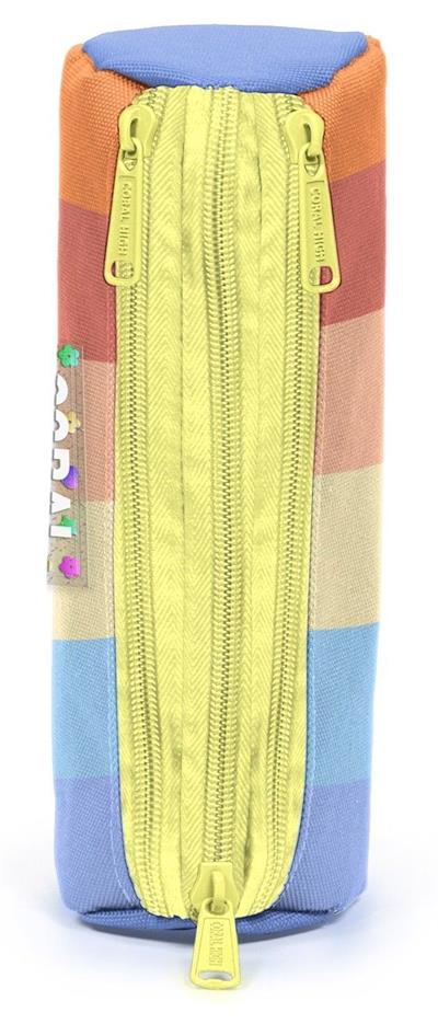 Coral High Kız Çocuk Üç Gözlü Turuncu-Sarı Renk Geçişli İlkokul ve Ortaokul Kalemliği 11180