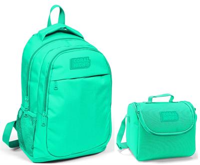 Coral High Kız Çocuk Yeşil Okul Sırt Çantası ve Beslenme Çantası