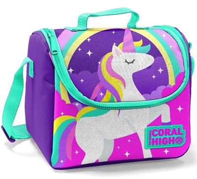 Coral High Kız Mavi Unicorn Okul Sırt Çantası ve Beslenme Çantası