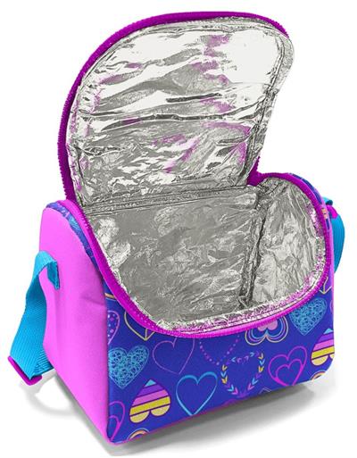 Coral High Kız Pembe Lavanta Kalpli Okul Beslenme Çantası - Thermo Yalıtımlı