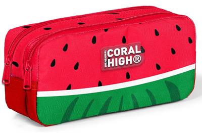 Coral High Kız ve Erkek Çocuk Kırmızı Yeşil Karpuz Desenli İlkokul Okul Kalem Çantası 12119