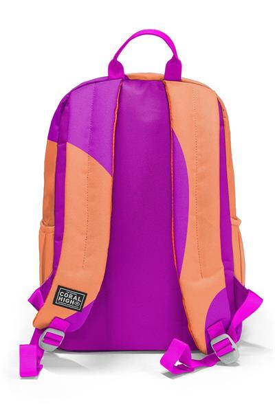 Coral High Koyu Pembe Turuncu Desenli 3lü Okul Çanta Seti SET0123684 - Kız