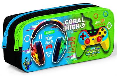 Coral High Kulaklık Game İki Bölmeli Kalem Çantası - Erkek Çocuk
