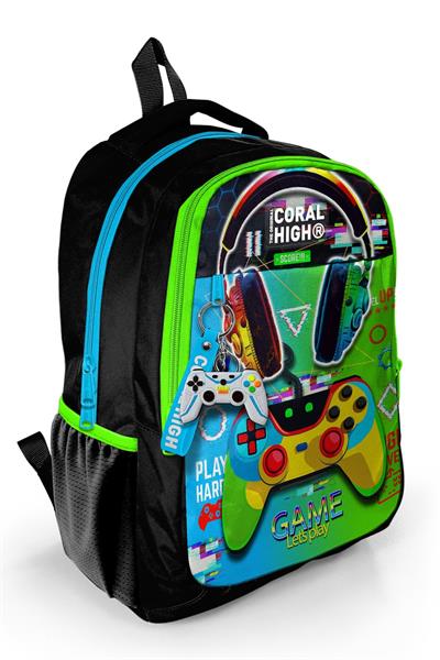 Coral High Kulaklık Game İlkokul  Ortaokul ve Günlük Sırt Çantası - Erkek Çocuk