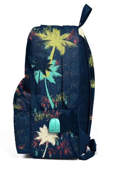 Coral High Kuru Kafa Baskılı İlkokul ve Günlük Sırt Çantası USB AUX Soketli