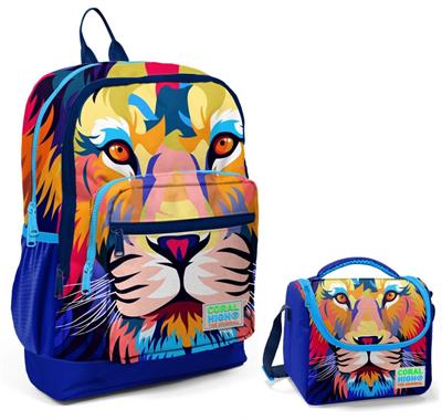 Coral High Lacivert Aslan Okul Sırt ve Beslenme Çantası Seti - Erkek Çocuk