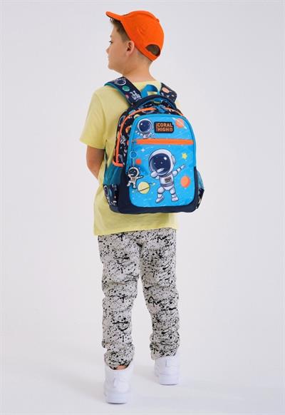 Coral High Lacivert Mavi Astronot İlkokul Okul Sırt ve Beslenme Çantası Seti - Erkek Çocuk