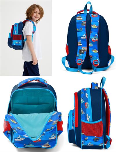Coral High Lacivert Mavi Gemiler Erkek Çocuk İlkokul Çantası ve Beslenme Çantası Seti