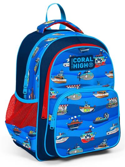 Coral High Lacivert Mavi Gemiler İlkokul Okul Sırt Çantası - Erkek Çocuk