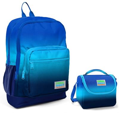 Coral High Lacivert Mavi Gradyan Okul Sırt ve Beslenme Çantası Seti