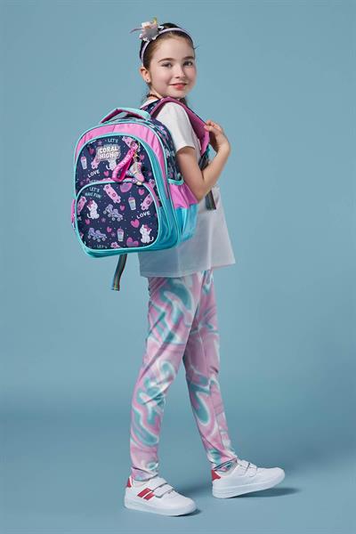 Coral High Lacivert Pembe Kedili İlkokul ve Günlük Sırt Çantası - Kız Çocuk