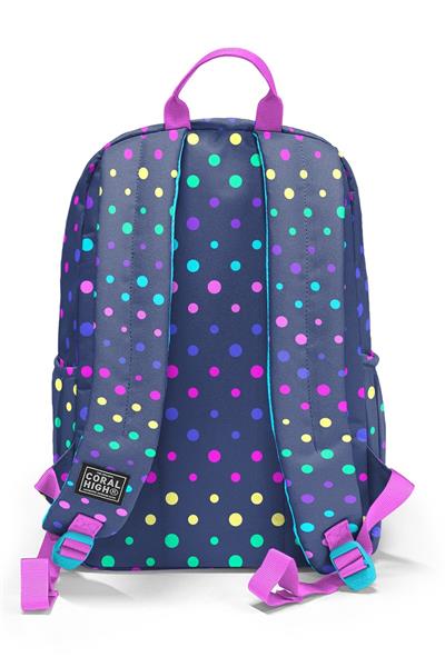 Coral High Lacivert Renkli Puantiyeli 3lü Okul Çanta Seti SET0123672 - Kız