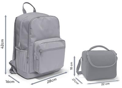 Coral High Lacivert Siyah Beyaz Dama Desenli (Erkek Çocuk) Okul Sırt ve Beslenme Çantası Seti - SETYGN33234B