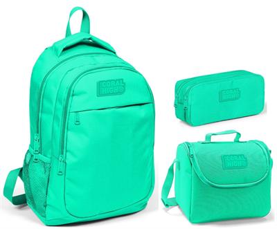 Coral High Lacivert Yeşil İlkokul Çanta Seti - Sırt Çantası+Beslenme+Kalemlik