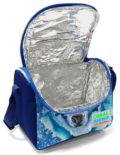 Coral High Mavi Kurt Çekçek Okul Çantası ve Beslenme Seti - Işıklı Tekerlekler - Erkek Çocuk