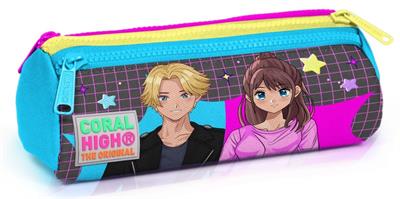 Coral High Mavi Pembe Anime İlkokul Sırt Çantası ve Kalemlik Seti - Kız Çocuk