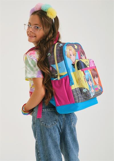 Coral High Mavi Pembe Anime İlkokul Sırt Çantası ve Kalemlik Seti - Kız Çocuk