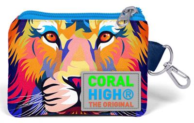 Coral High Mavi Turuncu Aslan Desenli Bozuk Para Çantası - Erkek Çocuk