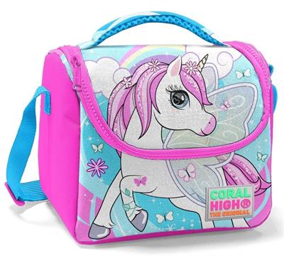 Coral High Mavi Unicorn İlköğretim Okul Sırt Çantası ve Beslenme Çanta Seti - Kız Çocuk