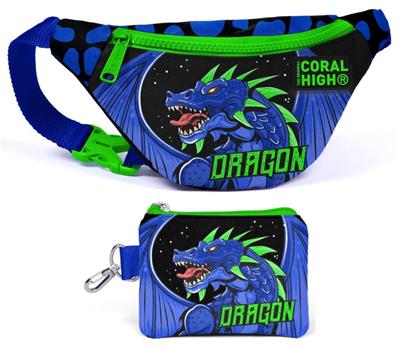 Coral High Mavi Yeşil Dragon Beşli Okul ve Günlük Çanta Seti- Erkek Çocuk