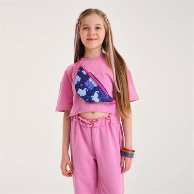 Coral High Mor Fil Kız Çocuk Üçlü Okul Çantası ve Bel Çantası Seti