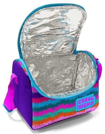 Coral High Mor Kedi Kız Çocuk Beslenme Çantası Seti