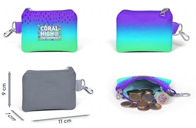 Coral High Mor Lila Renk Geçişli Bozuk Para Çantası - Kız Çocuk