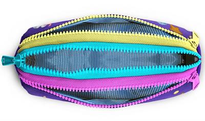 Coral High Mor Pembe Dondurmalı Kız Desenli Kız Çocuk Üç Gözlü Kalemlik 22089