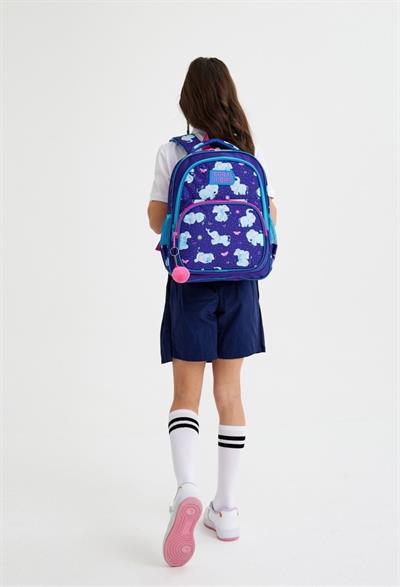 Coral High Mor Sevimli Fil Baskılı İlkokul Okul Sırt Çantası - Kız Çocuk