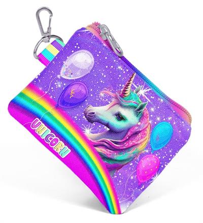 Coral High Mor Simli Unicorn Bozuk Para Çantası - Kız Çocuk