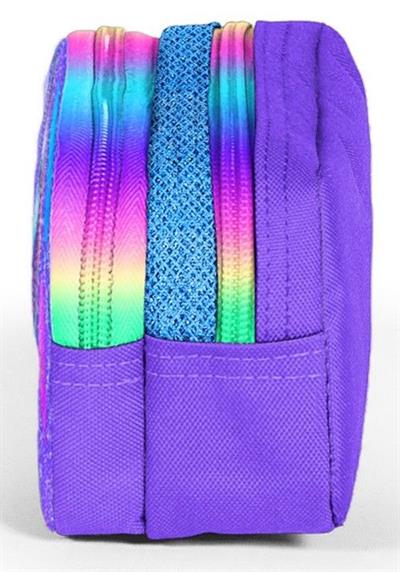 Coral High Mor Simli Unicorn İki Bölmeli Kalem Çantası - Kız Çocuk