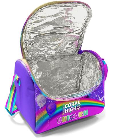Coral High Mor Simli Unicorn Isı Yalıtımlı Beslenme Çantası - Kız Çocuk