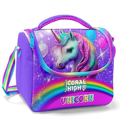 Coral High Mor Simli Unicorn Isı Yalıtımlı Beslenme Çantası - Kız Çocuk