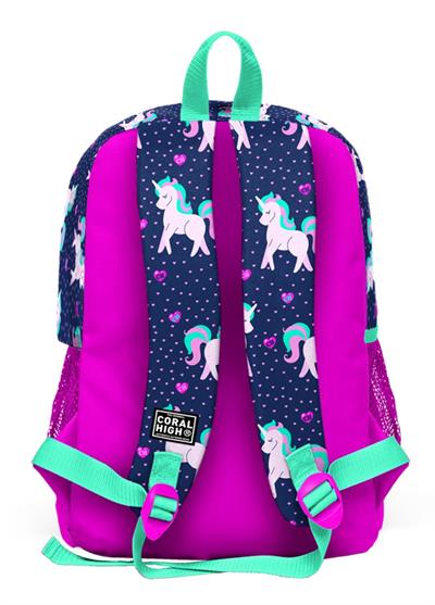 Coral High Mor Unicorn Baskılı İlkokul ve Günlük Sırt Çantası