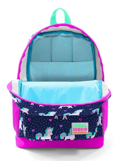 Coral High Mor Unicorn Baskılı İlkokul ve Günlük Sırt Çantası