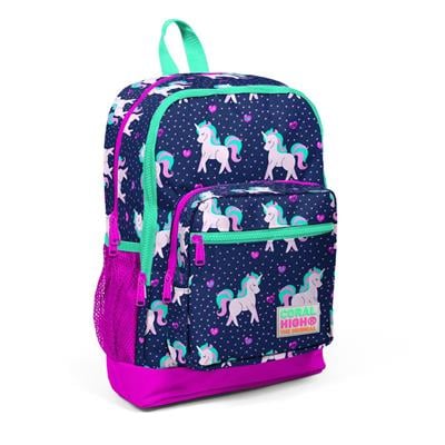 Coral High Mor Unicorn İlköğretim Okul Sırt Çantası ve Beslenme Çanta Seti - Kız Çocuk
