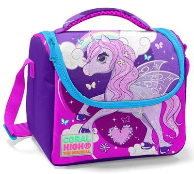Coral High Mor Unicorn İlköğretim Okul Sırt Çantası ve Beslenme Çanta Seti - Kız Çocuk