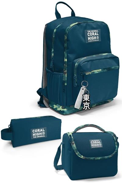 Coral High Nefti Kamuflaj 3lü Okul Çanta Seti SET0123631