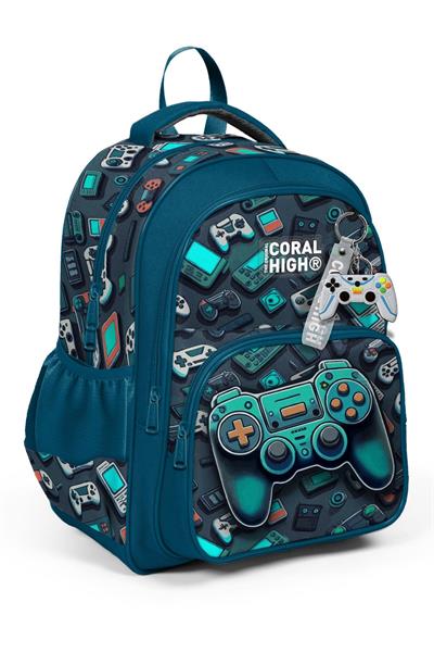 Coral High Nefti Yeşil Oyun Konsolu Erkek Çocuk İlkokul Okul Sırt Çantası