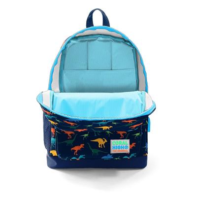 Coral High Okul Çantası ve Beslenme Çantası Seti - Erkek Çocuk Lacivert Dinazor - USB Soketli