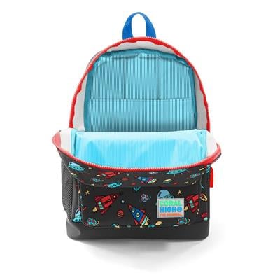 Coral High Okul Çantası ve Beslenme Çantası Seti - Gri Mavi Uzay - USB Soketli - Erkek Çocuk