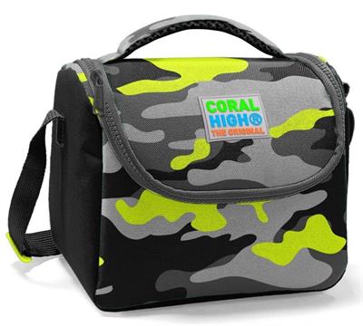 Coral High Okul Çantası ve Beslenme Çantası Seti - Erkek Çocuk Yeşil Kamuflaj - USB Soketli