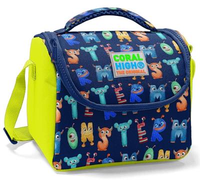 Coral High Okul Çantası ve Termal Beslenme Çanta Seti - Erkek Çocuk Sevimli Harfler USB ve AUX Çıkışlı