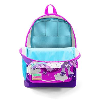 Coral High Okul Çantası ve Termal Beslenme Çanta Seti - Kız Çocuk Mavi Mor Unicorn USB ve AUX Çıkışlı
