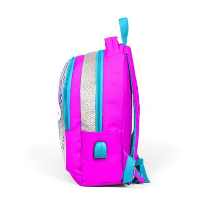 Coral High Okul Sırt Çantası ve Beslenme Çantası Seti - Pembe Unicorn - USB Soketli - Kız Çocuk
