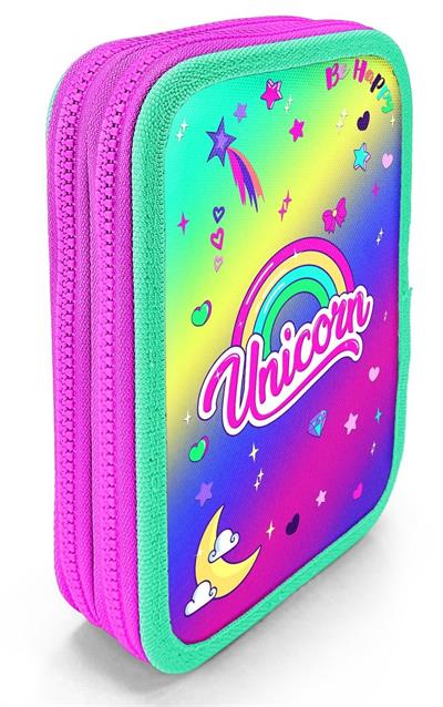 Coral High Organizer İki Katlı Kalem Çantası - Yeşil Mor Unicorn, Kız Çocuk, Yeşil Mor Unicorn 11129