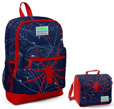 Coral High Örümcek Baskılı İlkokul Çantası ve Beslenme Seti - Erkek Çocuk