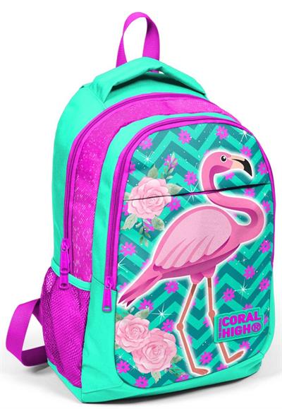 Coral High Pembe Flamingo Kız Çocuk İlkokul Çantası ve Kalemlik Seti