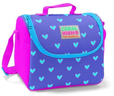 Coral High Pembe Kalp Çekçek Çanta Seti - Işıklı Tekerlekler - Kız Çocuk